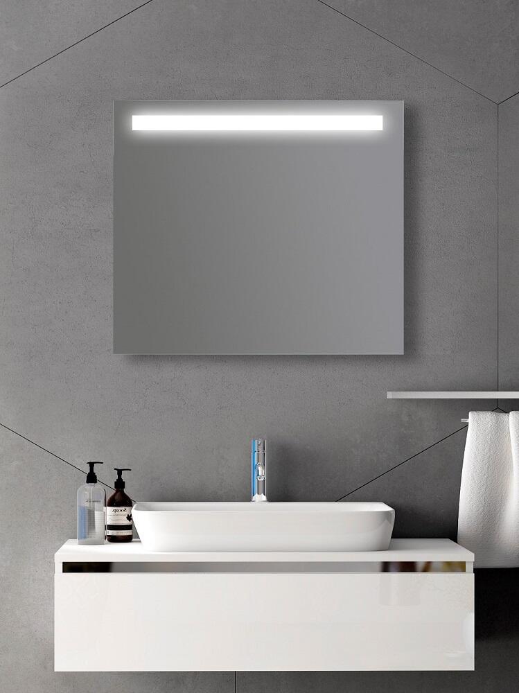 Zrcadlo 80 X 70 cm LED podsvícení pruh LUNA